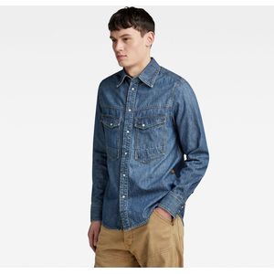 Overhemd - Lange Mouwen - Lichtblauw - Katoen - Borstzakken met Klep