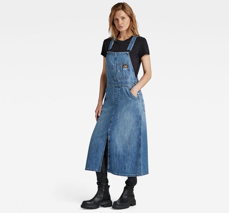 G-Star - D24351-D536 - Blauwe Salopette - Katoen - Regular Fit