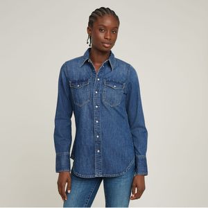 G-STAR RAW - Western Slim Fit - Overhemd - Katoen - Blauw