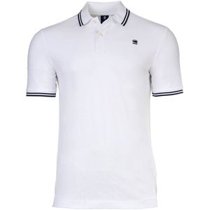 G-STAR Dunda Slim Stripe Poloshirt Heren - Wit