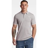 G-Star - Dunda Slim Stripe - Polo - Grijs - Korte Mouwen - Biologisch Katoen - Duurzaam