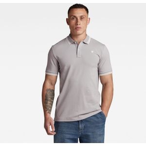 G-STAR RAW - DUNDA SLIM STRIPE POLO - Lichtgrijs - Katoen