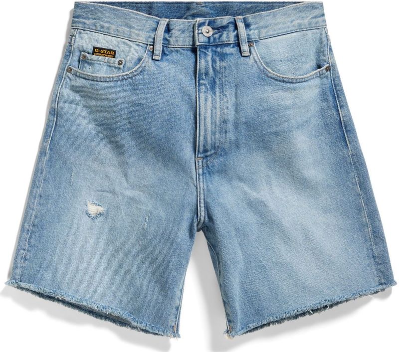 High - Bermuda Short - Blauw - Katoen - Raw Edge