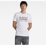 G-STAR - Distressed Originals - T-shirt - Wit - Korte Mouwen - Geribde Ronde Hals