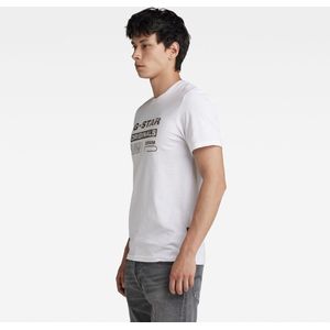 G-STAR - Distressed Originals - T-shirt - Wit - Korte Mouwen - Geribde Ronde Hals