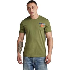 G-Star Heren Vest Back Graphic T-shirts, groen (Sage D24423-336-724), M