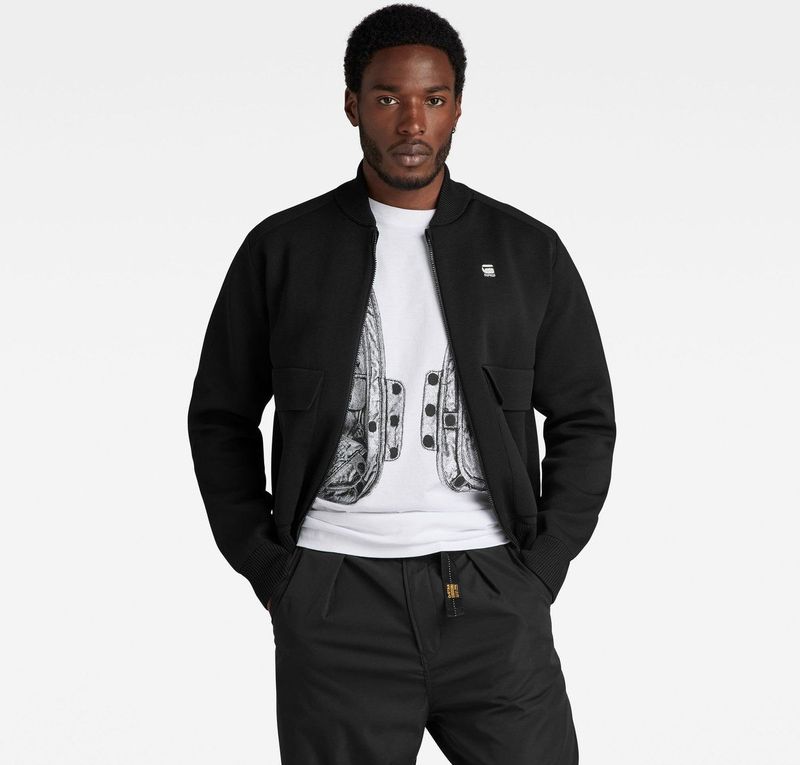 G-Star - Engineered - Trui - Zwart - Volledige Rits