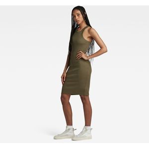 G-STAR RAW Slim Ribbed Tank Dress, groen (Dk Shamrock D24485-d289-7159), M