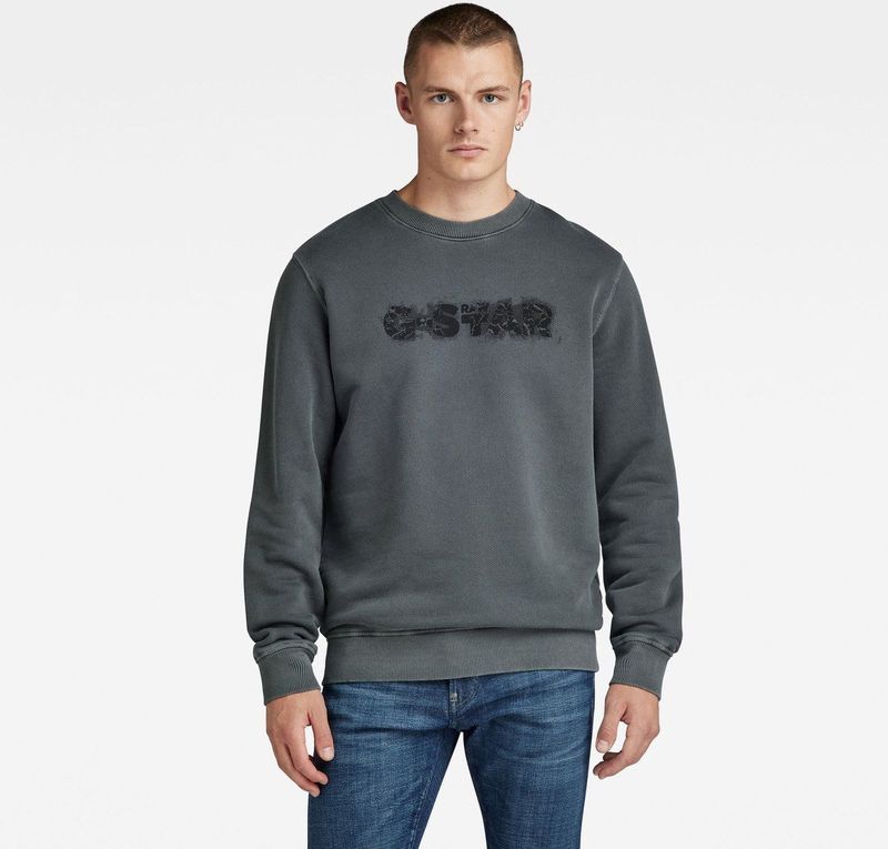 G-star - Distressed Logo R - Sweater - Biologisch Katoen - Regular Fit