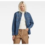 Blouse - Effen - Denim - Lange Mouw - Normale Pasvorm