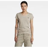 T-shirt - Gestreept - Jersey - V-hals - Kwartmouw