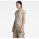 T-shirt - Gestreept - Jersey - V-hals - Kwartmouw