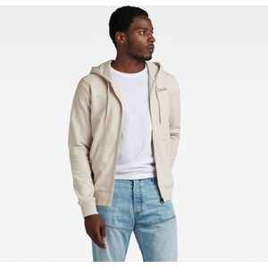 G-STAR RAW Back Graphic Zip Through Hooded Sweat, Beige (Whitebait D24769-d562-1603), XS