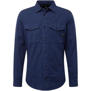 Shirt Marine - Overhemd - Slim Fit - Katoen - Lange Mouwen - Knoopsluiting