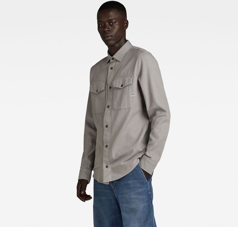 G-Star - D24963-D454-G493 Overhemd - Grijs - Katoen - Lange Mouwen - Duurzaam