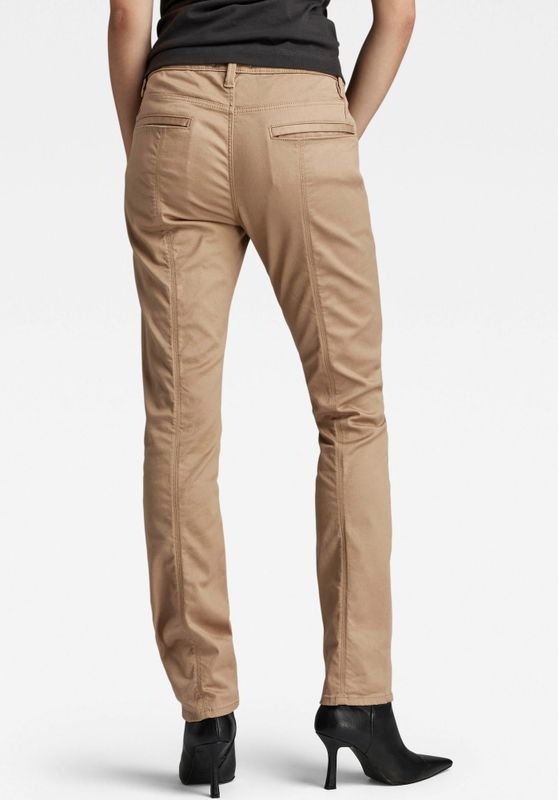 Chino broeken - Effen - Katoen - Regular Fit - Mid Waist - Lang/maxi