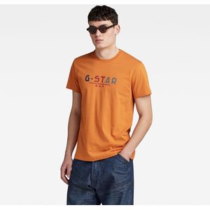 G-STAR RAW - T-shirt - Oranje - Multi Logo - Maat R