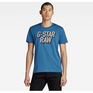 G-Starvoor mannen. D25021-336-110 3D T-shirt met stippen wit (XS), Casual, Korte mouwen, Biologisch katoen, Duurzaam