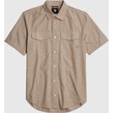 Service - Slim Fit Overhemd - Marine - 100% Katoen - Korte Mouwen