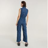 Soft Utility Jumpsuit - Midden blauw - Dames