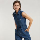 Soft Utility Jumpsuit - Midden blauw - Dames