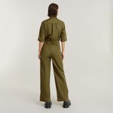 Jumpsuit - Katoen - Hoge Taille - Rechte Pasvorm - Korte Mouwen