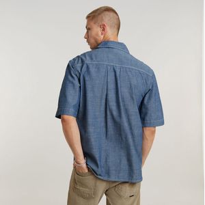 G-star Double Pocket Overhemd Met Korte Mouwen Blauw M Man