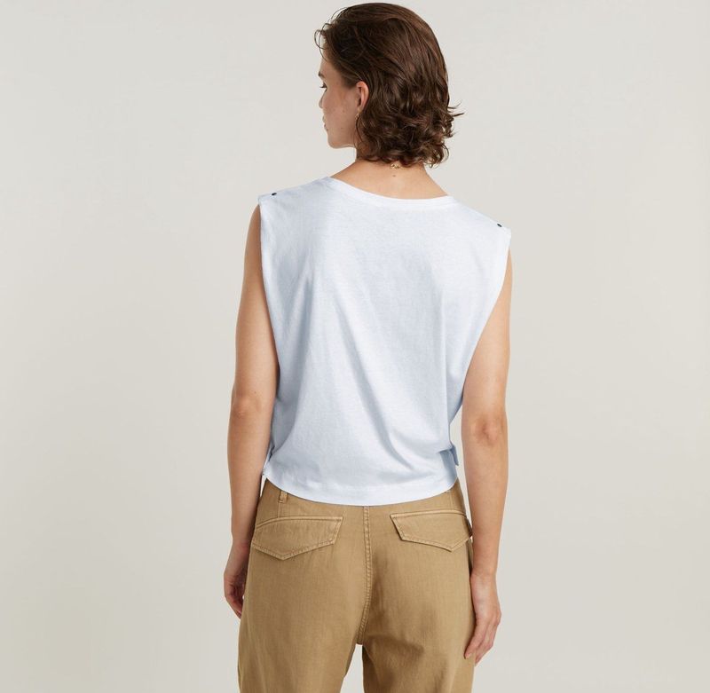 Top Riveted - Losse Top - V-Hals - Mouwloos - Biologisch Katoen - Cropped Lengte