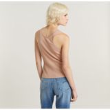 G-star Racerback Ribbed Mouwloos T-shirt Beige XS Vrouw