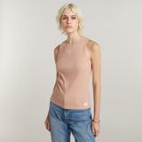G-star Racerback Ribbed Mouwloos T-shirt Beige XS Vrouw
