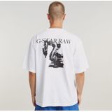 G-star - Industry Back - T-shirt - Wit - Oversized Fit - Korte Mouwen