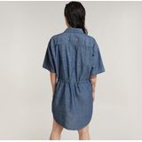 G-Star RAW - Relaxed Trekkoord Dress - Blauw - Katoen