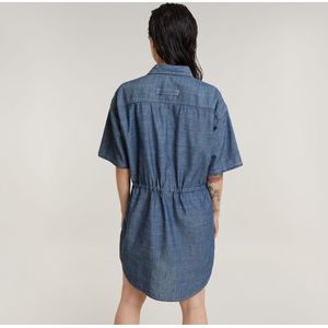 G-Star RAW - Relaxed Trekkoord Dress - Blauw - Katoen