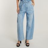 Cargojeans - Denim - Jeans - Light Washed - Wide Leg, High Waist, Ritssluiting