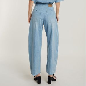 Cargojeans - Denim - Jeans - Light Washed - Wide Leg, High Waist, Ritssluiting