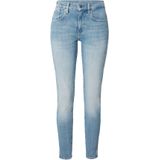 Stretchbroeken - Effen - Denim - Light Washed - Skinny Pasvorm - Mid Waist
