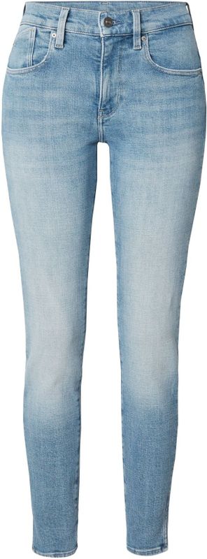 Stretchbroeken - Effen - Denim - Light Washed - Skinny Pasvorm - Mid Waist