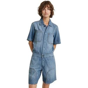 G-Star RAW Painter Short Overall ss Wmn, dames-overall, blauw (faded thames D24394-D539-G614), Blauw (faded thames D24394-D539-G614), M