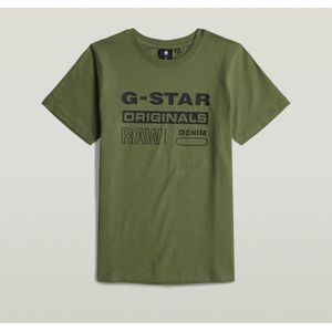G-Star RAW - T-shirt Regular - Groen - Graphic T-shirt - 100% Biologisch Katoen