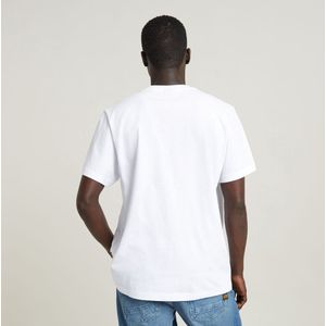 G-Starvoor mannen. D25696-C336-110 Rhino Cartoon T-shirt wit (XXS), Casual, Korte mouwen, Biologisch katoen, Duurzaam