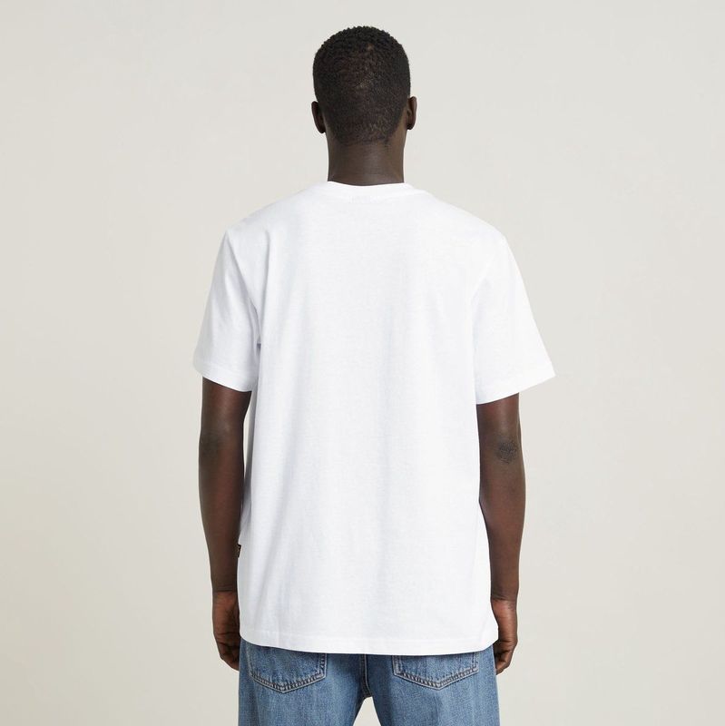 G-STAR RAW Heren Boombox Cartoon Loose R T T-shirt, wit (White D25702-c336-110), XS