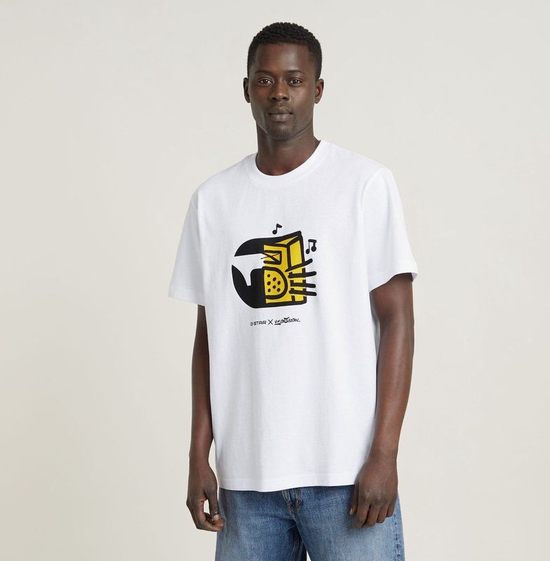 G-star Boombox Cartoon Loose T-shirt Met Korte Mouwen Wit S Man