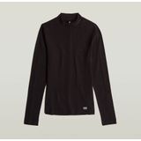 G-Star RAW - Mock Top - T-shirt - Zwart - Biologisch Katoen - Slim Fit