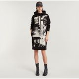 G-Star - D25035-D589-6484 - Hoodie Jurk - Zwart - Lange Mouwen - Biologisch Katoen