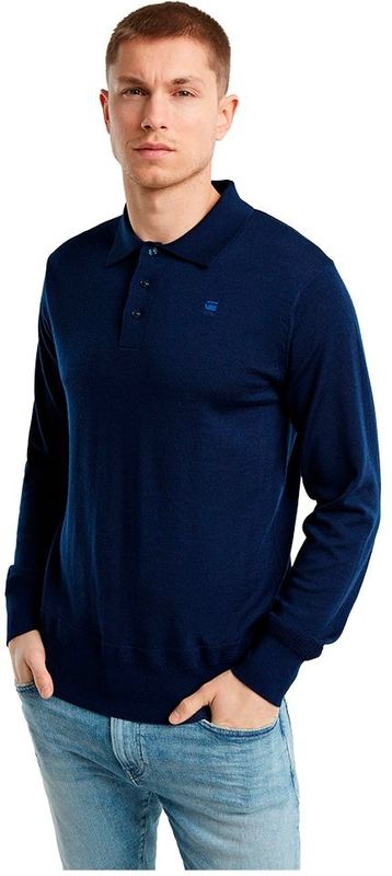 G-star Premium Core Dunda Lange Mouw Poloshirt Blauw L Man