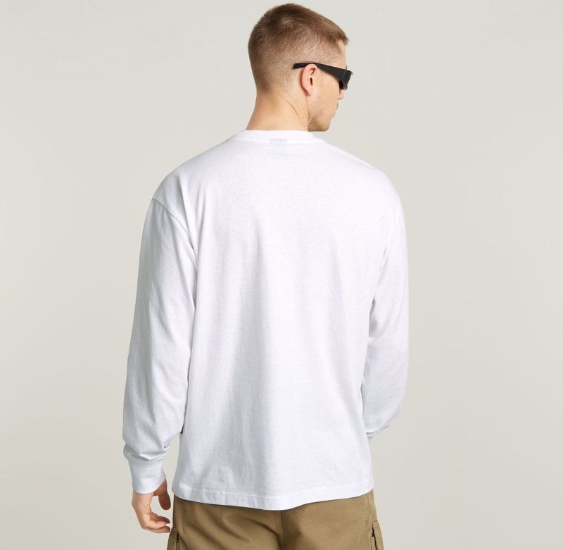 G-Star RAW Middenborst Boxy met lange mouwen, wit (White D25078-c336-110), XS