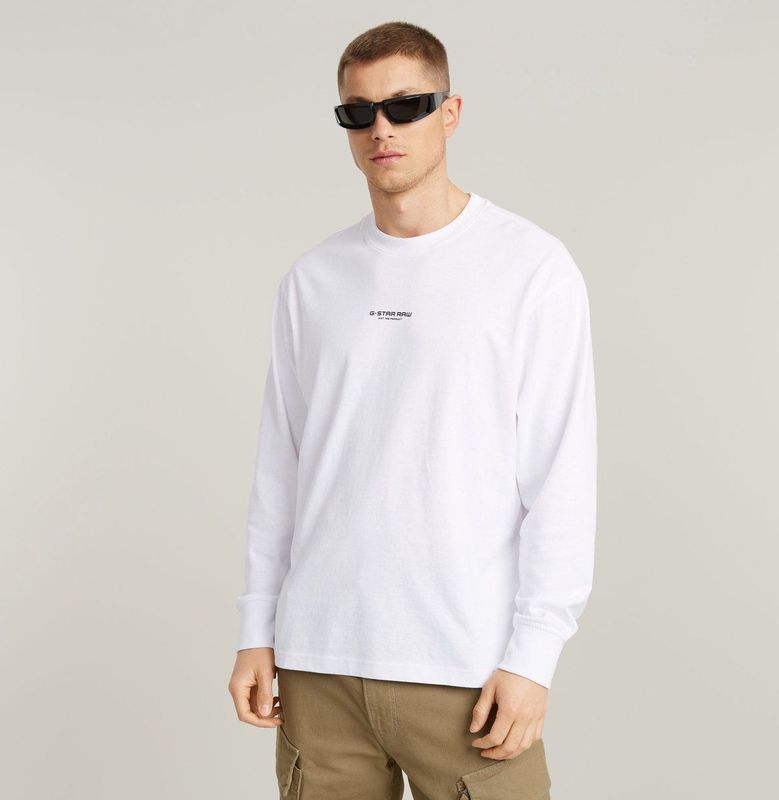 G-star Center Chest Boxy T-shirt Met Lange Mouwen Wit L Man