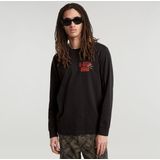 G-star Big Crane T-shirt Met Lange Mouwen Zwart Man