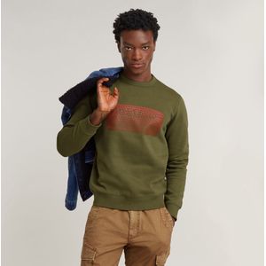 G-star Stacked Old Skool Logo Sweatshirt Groen Man