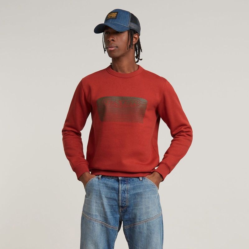 G-star Stacked Old Skool Logo Sweatshirt Groen Man